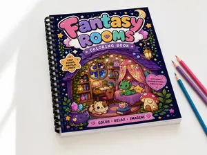 Fantasy Rooms Coloring Books, Children's Activity Book for Creative Play