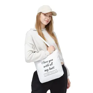 I love you with all my butt tote bag | funny quote typography