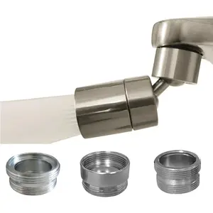 Rotating Faucet Aerator Extender,Nozzle Faucet, Splash Tap Extension, and Sink Tap Head (Brushed Nickel 80°+3 brass)