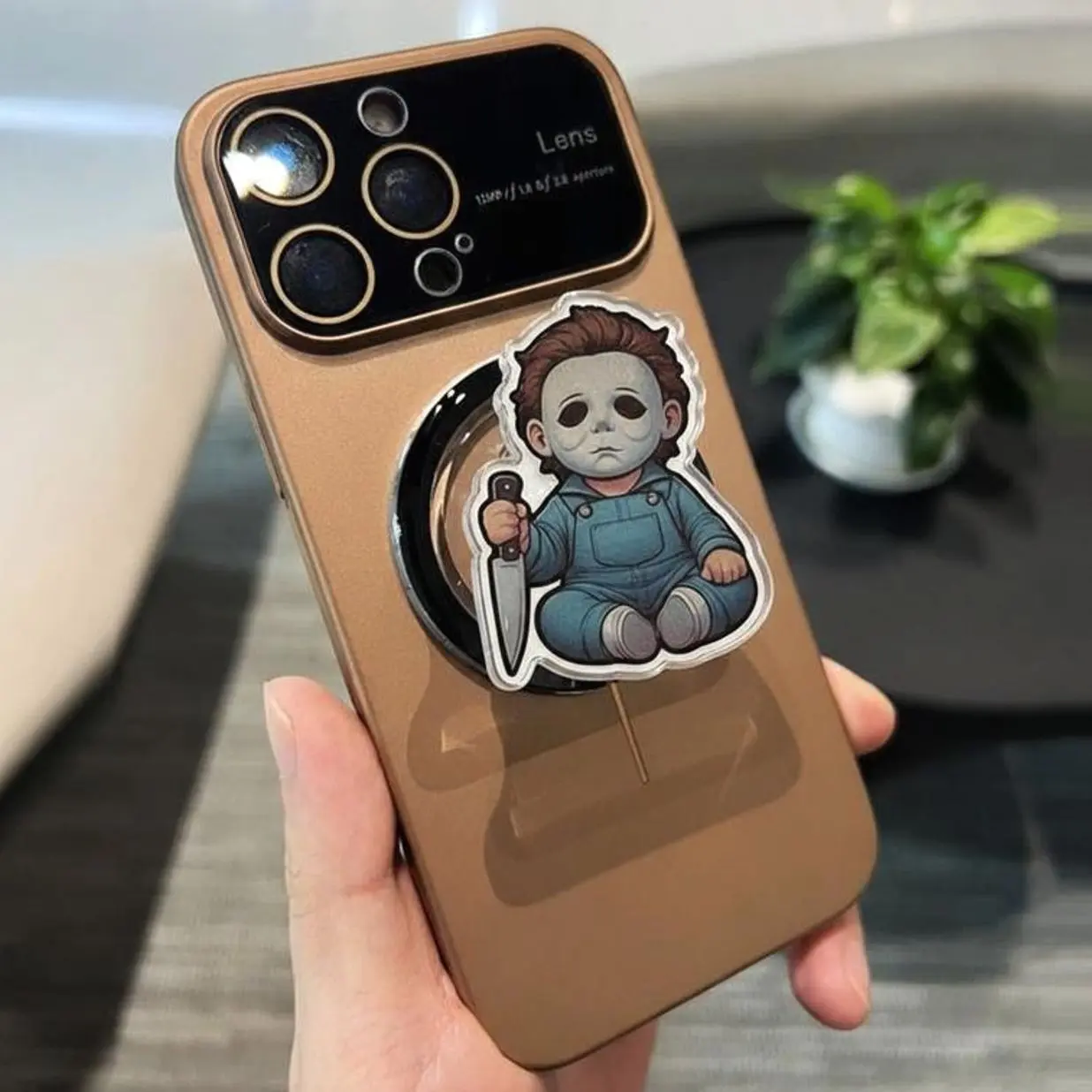 Baby Michael and Friends Halloween Horror Movie Icon magsafe Popsocket Series, Grip for iPhone MagSafe Cases Book Kindle Grip Cute