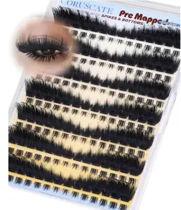CORUSCATE Lash Clusters Dramatic Cluster Eyelash Extensions Spikes Lashes Cluster with Bottom Lashes Mink Strip Individual Lashes Mega Spikes Full Eyelash Clusters Pre Mapped Cat Eye Lash Extension