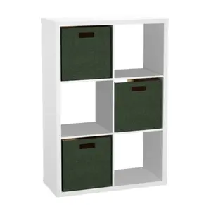 Decorative 6 Cube Bookcase With Fabric Bins for  Living Room Furniture Bookcases