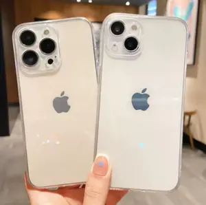 iPhone 16 Pro mobile phone protective case ultra-thin, support wireless charging, enhance grip, shockproof, anti-yellowing, anti-scratch, liquid silicone crystal, transparent color