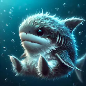 5D DIY Full Drill Round Diamond Painting - Diamond Art Kit Cute Shark Mosaic Canvas DIY Wall Art, Home Wall Decoration, Suitable for Halloween, Christmas, Birthdays, and Anniversary Gifts