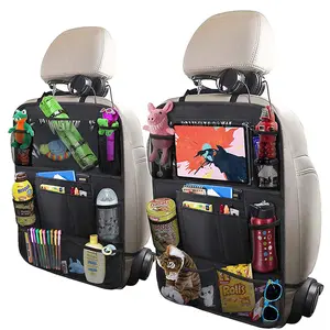 2PCS Back Seat Organizers and Storage Bag Backseat Car Organizer Mats  with Touch Screen Tablet Holder for Kids Toddlers Car Seats, Road Trip Essentials Kids, Travel Accessories