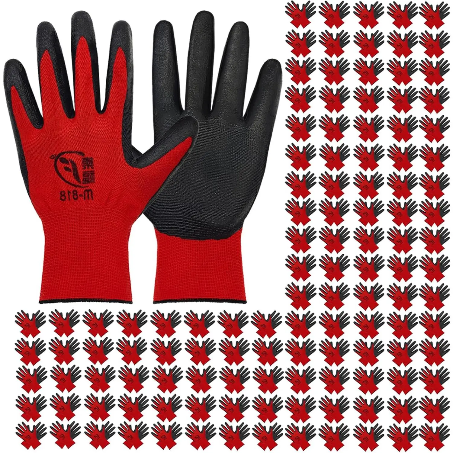 120 Pairs Bulk for Men, Breathable Nitrile Coated Gloves Dipped Gripping Working Gloves for Construction,, 9.1 Inch