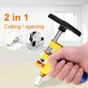 2-in-1 glass cutting and tile cutting tool for cutting glass, mirrors, and tiles; integrated cutter; hand tool; heavy-duty hardware. machine