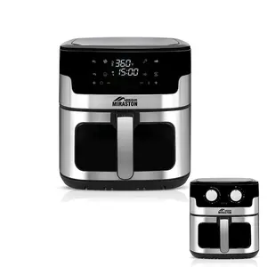 MIRASTON 8.5QT Large Digital Air Fryer with Visible Cooking Window, Stainless Steel, Nonstick Basket, Dishwasher-Safe, 1500W, Holiday Haul