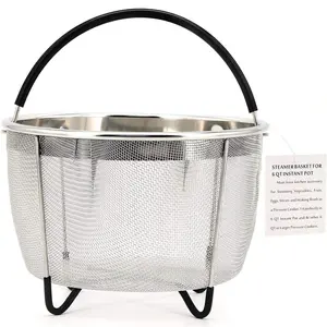 Steamer Basket, Stainless Steel Steamer Insert for Instant Pot 5 & 6 QT, Vegetable & Egg Steamer Basket, Kitchen Accessories