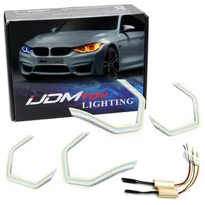 iJDMTOY 4pc 540-SMD Concept M4 Iconic Style Switchback Dual-Color LED Angel Eye Kit w/Relay Wirings For BMW 2 3 4 5 Series Light Retrofit