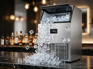 [Ice Maker Machine] 100LBS/24H Commercial Ice Machine Maker for Coffee Bar Station, Under Counter Ice Maker with 40LBS Storage, 15-Min Fast Ice tiktokshopspringglowup