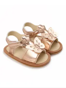 Baby Butterfly Leather Shoes, Summer Vacation Party Sandals, Breathable Soft Sole Baby Sneakers, 0-2 Years Old, Pure Color, Soft Soled Shoes, Baby Walking Shoes