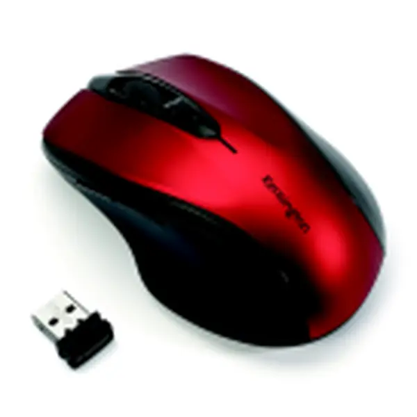 Kensington Pro Fit Optical Mid-Sized Right-Handed Wireless Mouse - Ruby Red Desktop PC Accessory, Ergonomic Support Mouse with Storable Nano Receiver, High-Definition Optical Sensor for Mobile Laptop Usage & Clutter-Free Productivity