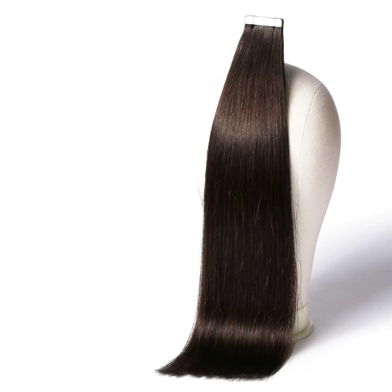 DNE Tape in Hair Extensions Real Human Hair 20Pcs/40g/Pack Seamless #2 Dark Brown Dark Color Straight Invisible Double Sided Tape in Hair Extensions for Women/Girls Can Bleached and Curl