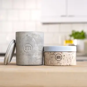 am. Salt Salt Cellar & Signature Salt Bundle - Refillable Counter Vessel with 10.5 oz Flake Kosher Salt, Herbs & Spices - Free of Sugar, Gluten, MSG, Chemicals & Anti-Caking Agents - American Made