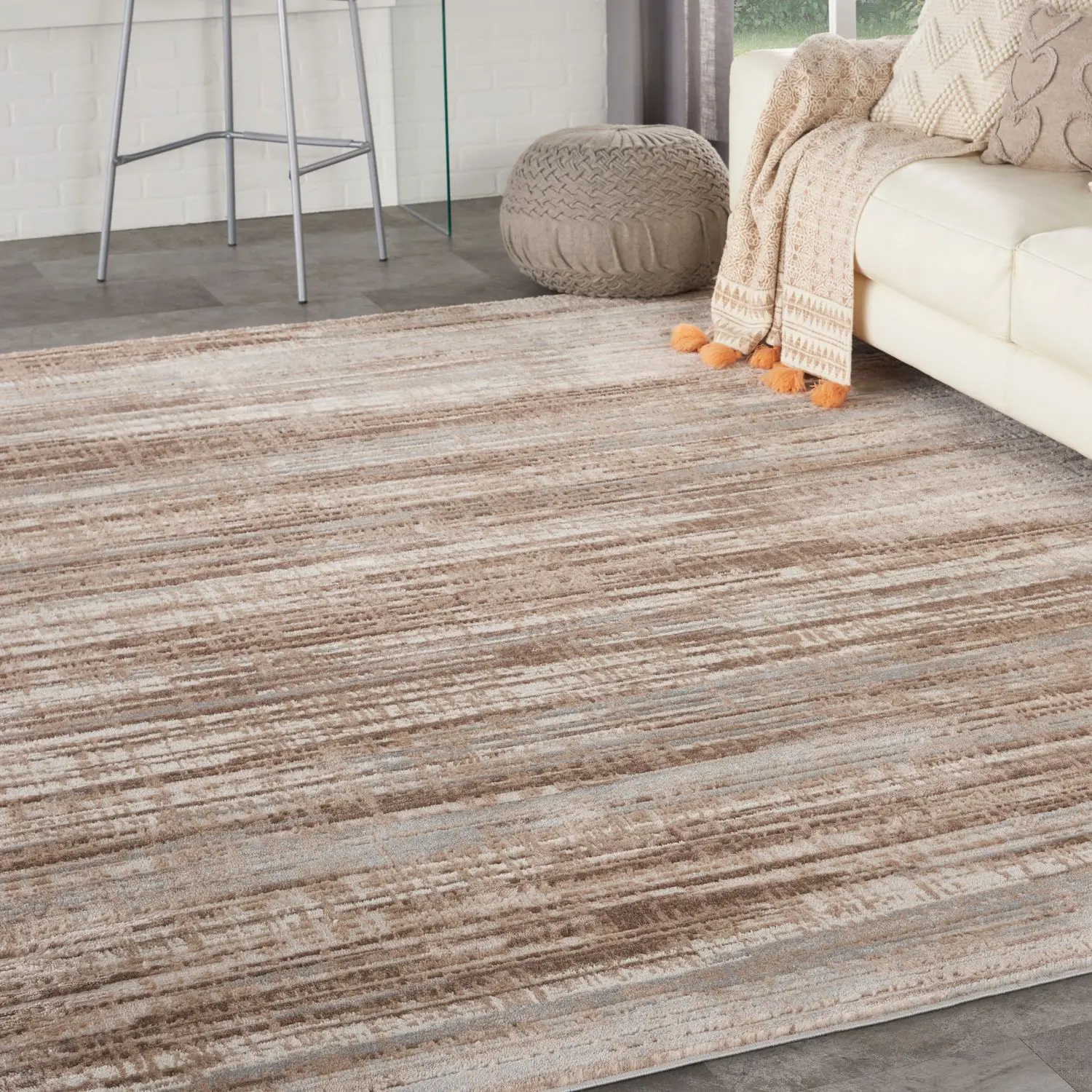 Nourison Elation Modern Chic Earthen Tones Polyester Fibers Durable Indoor Area Rug, Ideal for Bedroom, Suitable for Indoor Use