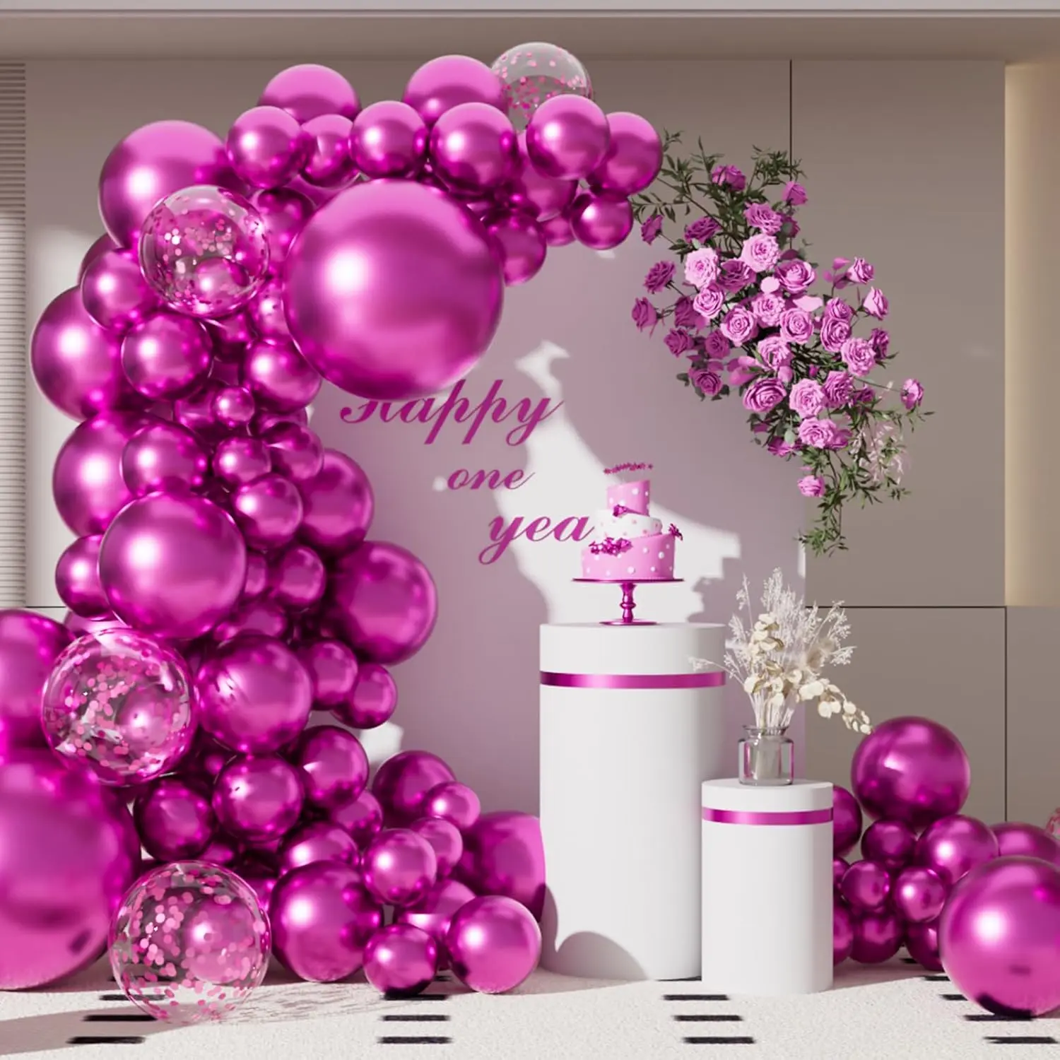 55 count Hot  Metallic Balloons Different Sizes 18/12/5 Inch Shiny Latex Helium Balloons Garland Arch Kit for Anniversary  Shower Birthday  Decorations