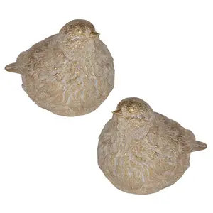Barbara King Set of 2 Pudgey Antique Gold Warblers