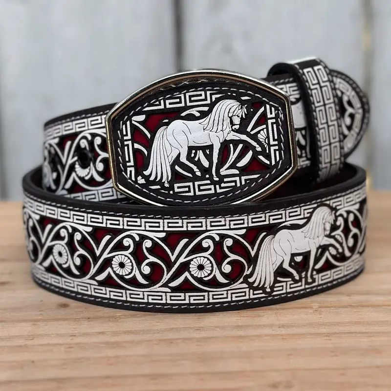 "Horses" Artisan Western Belt for Men