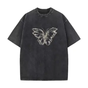 Women's Short-Sleeve T-Shirt, Butterfly Print Graphic Top, Nature Design Casual Mensfashion Trending Clothes, Holiday Gift,summervibes