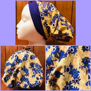 Purple/Yellow Medical Scrub Bonnet