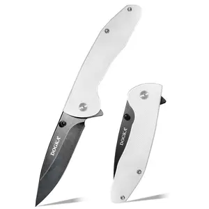 Ergonomic Non-Slip G10 Handle Folding Kitchen Knife - Durable Rustproof Stainless Steel Tool with Cutting Block, Portable for Camping, Household Use, Fishing