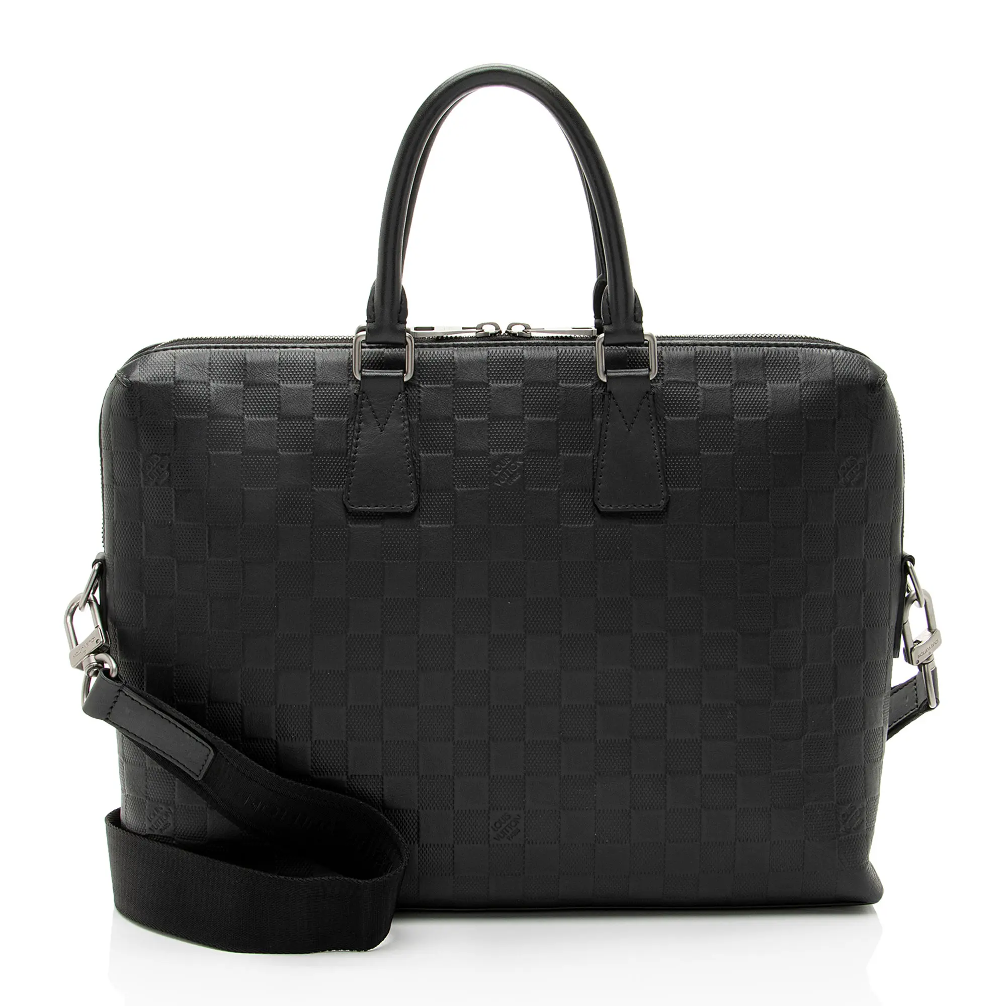 Pre-owned Louis Vuitton Leather Briefcases Damier Infini Porte Documents Jour Briefcase