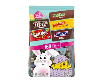 Skittles, M&M's, Snickers & More Fun Size and Mini Easter Candy Variety Pack - 160 Count Bulk Bag of Assorted Chewy Candies for Easter Baskets - Snack, Milk