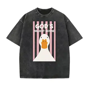 God's Silliest Goose Retro Christian T-Shirt Funny Duck Graphic Faith Tee Made In USA For Women For Men [ZinniaZip cotton t-shirt/sweatshirt/hoodie, soft and comfortable]