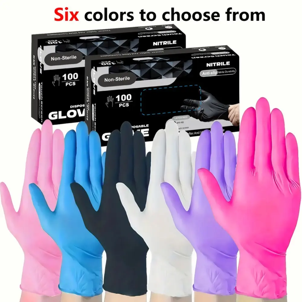100pcs Nitrile Disposable Gloves, Lightweight, Home Cleaning, Pet Care, Non-Toxic Alcohol-Free, Multi-Functional Kitchen Gloves, Durable Cleaning Gloves, Household Cleaning Gloves, Cleaning Supplies