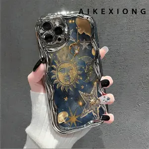 Sky Phone Case, Sun And Moon Pattern, for Iphone16Promax, 16 15Pro 14PLUS 13 12Pro 11 Pro Max, with TPU Material, Providing Shock Absorption Protection. Ideal for Family, Friends, Kids, Birthdays, Spring, Holidays, Accessories, Customized