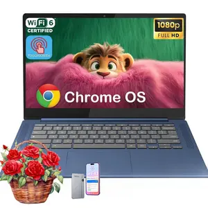 Lenovo 2026 Slim 3 14" FHD Touchscreen Chromebook | 8-Core MediaTek 520, Up to 16GB RAM, 64GB eMMC+128GB Micro SD, 13.5H Battery, WiFi 6, Chrome OS, Student Business Laptop with Bundle Accessory