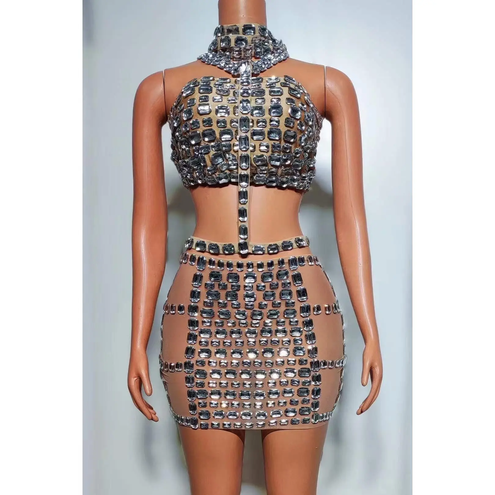 Silver Crystal 2 Piece Dress