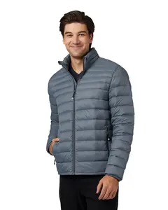 32 Degrees Men's Ultra-Light Down Packable Jacket | Layering | Zippered Pockets | Water Repellent, Smoke Grey, XX-Large