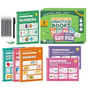 [Back-To-School Season]Magic Grooved Writing Practice Books for Kids Ages 3-10, Reusable Handwriting Practice Books, Preschool Learning Activities, Magic Copybooks - Tracing Books Gifts for Boys Girls, Educational Back-to-School Gifts(Practice 6-Books)
