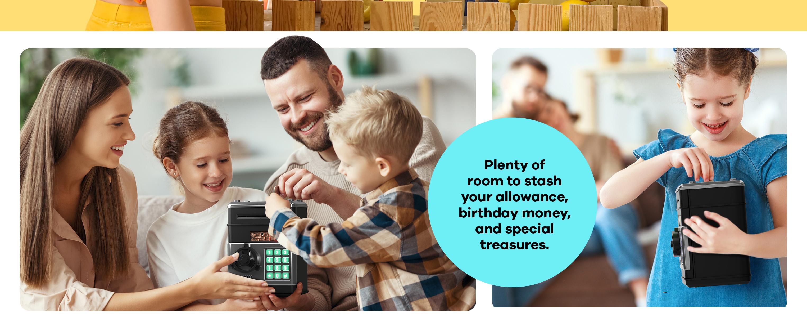 Piggy Bank for Boys Adults, Electronic ATM Coin Cash Bank with Password Code Lock and Auto Grab Bill Slot, Large Capacity Coin Bank Money Jar for Adults, Designed for All US Coins