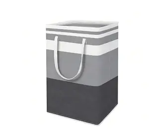 Large Collapsible Laundry Baskets - 75L Freestanding Waterproof Hampers with Reinforced Handles for Clothes, Toys, and More - Ideal for Dorms and Family Use (Gradient Grey) , Home Essential , Small Gift