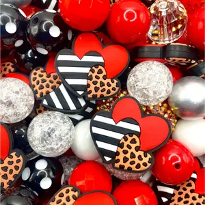 Red Valentine's Day Bead Bundle for Crafting & Jewelry Making | Heart Beads DIY Craft Supplies