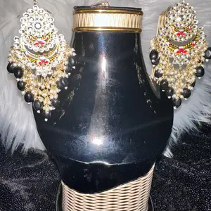 Black Jhumkas Indian Wear Female