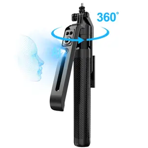 Smart Auto Tracking Smartphone Tripod, 360° Rotation Face Recognition Selfie Stick, Stable Quadripod Base, Extendable Pole,  Remote, Perfect for TikTok,Live Broadcast, Selfies