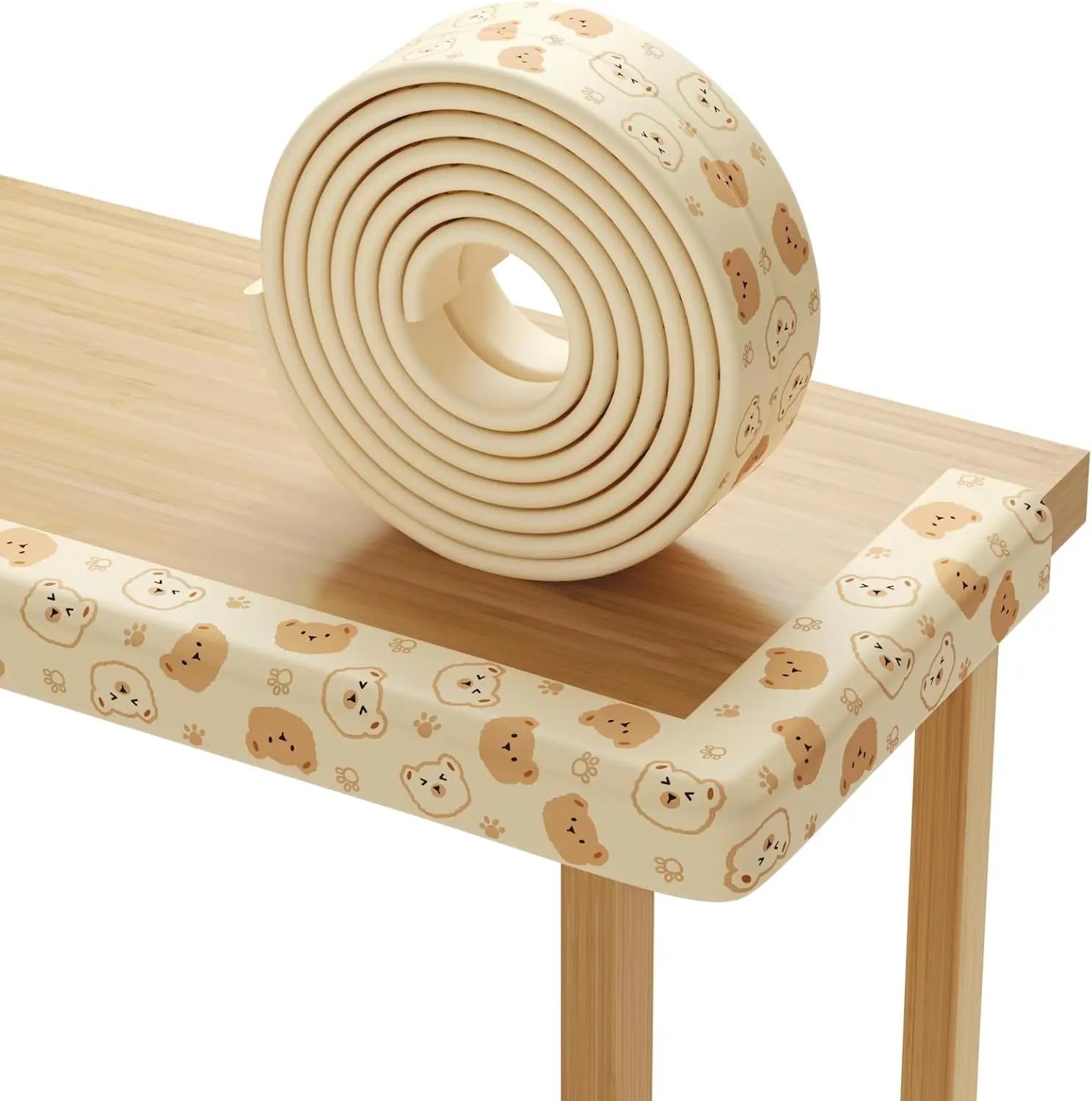 6.5ft Heavy Duty Soft Rubber Foam Furniture Edge & Corner Protector, Cute Safety Bumper Guard for Table Desk Edges