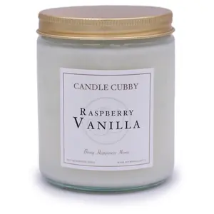Raspberry Vanilla | 8oz Jar Candle | Raspberry & Vanilla Scented | Candle Cubby