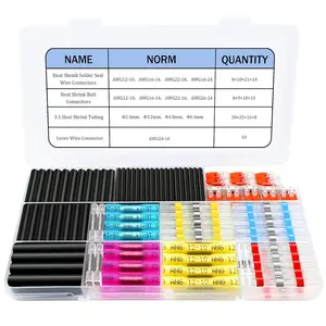 200 count Wire Connectors Kit with Heat Shrink Solder Seal Wire Connectors, Heat Shrink  Connectors, Heat Shrink Tubing and Lever Wire Connector,  Automotive Marine Electrical Terminals Kit
