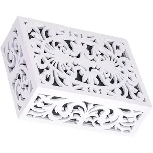 Modern Decorative Door Chime Cover |   Wooden Design for Home Entryway |   White Finish 9.84" Length x 7.87" Width |   Easy Installation Wall Mount |   Weather-Resistant Durable Doorbell Housing adjustable  door  hinge interior door door safety