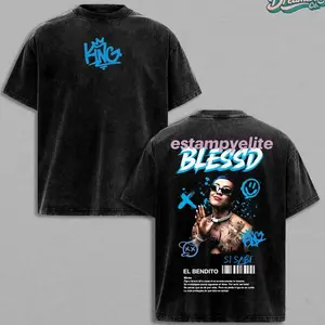 Rapper Blessd SI SABE Album 2026 Music T-Shirt, Vintage Washed Oversized Graphic T Shirt, Latin Rap Music Streetwear Tee, El Bendito Aesthetic, Soft Cotton Casual Unisex Top, Men Women Wear, Gift for Music Fans J0J