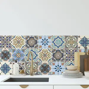 20pcs 4x4 inch Removable tile stickers Pattern Gray shades easy Peel and Stick stickers Model stickers Back splash Talavera style stickers mixed for walls Kitchen bathroom Stair decals