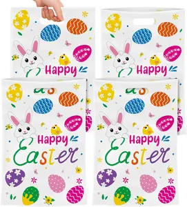 Easter Gift Bags with Handles – Easter Treat Bags for Kids, Easter Egg Hunt Goodie & Candy Bags, Bulk Easter Party Favor Tote Bags for Gifts & Egg Hunts