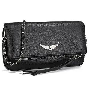 Women's Leather Crossbody Bag, Commuter Purse shoulder bag Fashion Chain Flip Square Bag, Casual Fashion High Quality Shoulder Bag, Suitable for Daily Use, Commuting, and Gatherings