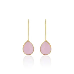 Milan Drop Earrings | Pink Chalcedony