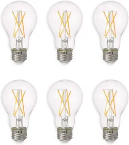 Ledvance  Led Truwave Natural Series Light Bulb, 60W Equivalent, Efficient 8W A19, Medium Base, , 800 Lumens, 2700K, Soft White, Clear - 6 Pack (40806)